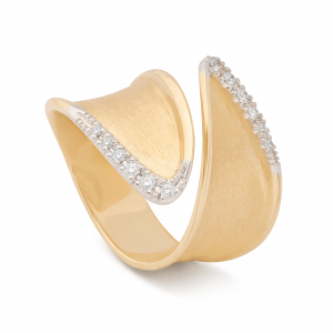 Marco Bicego Lunaria Lunaria Twist Bandring aus 18 Karat Gelbgold mit Diamanten groß AB661_B_YW_Q6 bei Juwelier Spinner