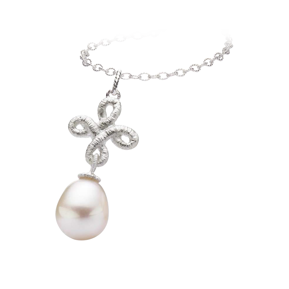 Anhänger Pique Dame mit Perle in Silber