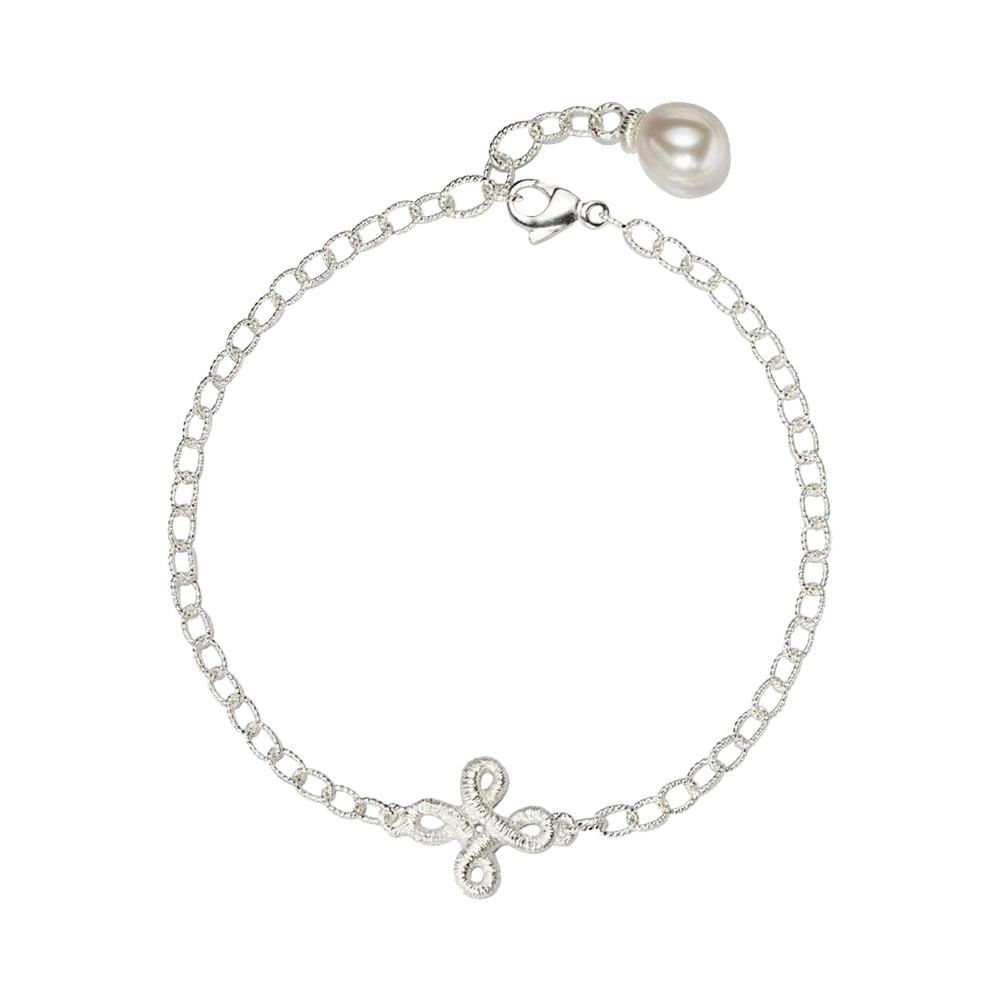 Armband Pique Dame mit Perle in Silber
