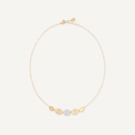 Lunaria Halskette aus Gold mit Diamanten und verstellbarer Kette, mini