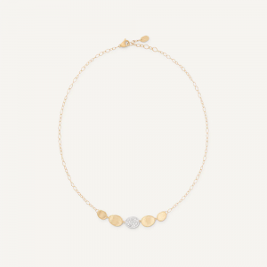 Marco Bicego Lunaria Lunaria Halskette aus Gold mit Diamanten und verstellbarer Kette, mini CB2592_B_YW_Q6 bei Juwelier Spinner