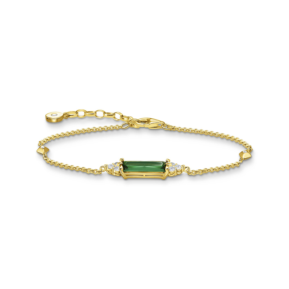 Armband grüner Stein gold