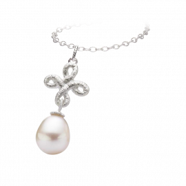 Anhänger Pique Dame mit Perle in Silber