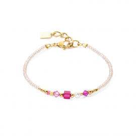 Armband Square Stripes gold-magenta