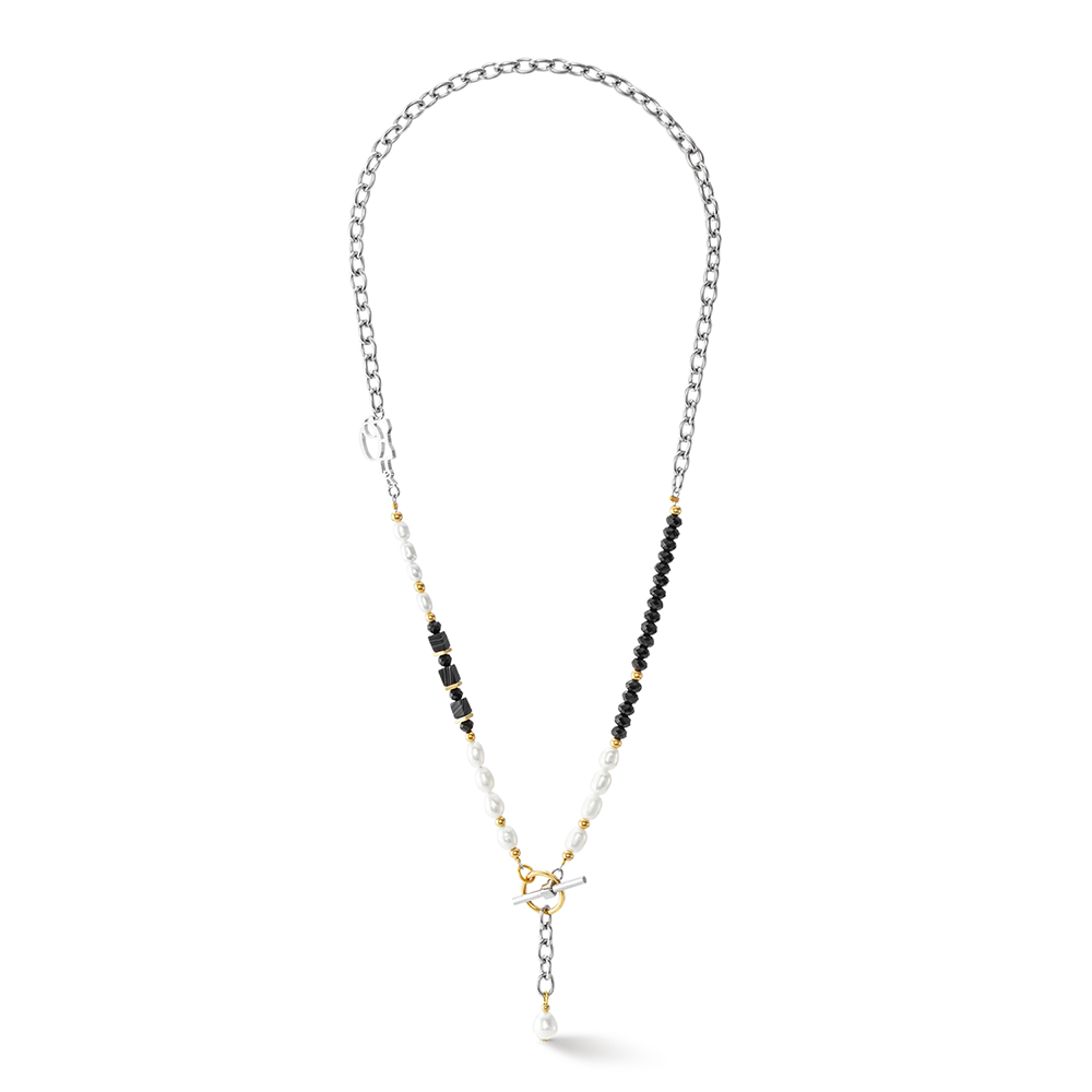 Art Deco Elegance Halskette Bicolor
