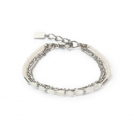 Brilliant Square Layer Armband silber