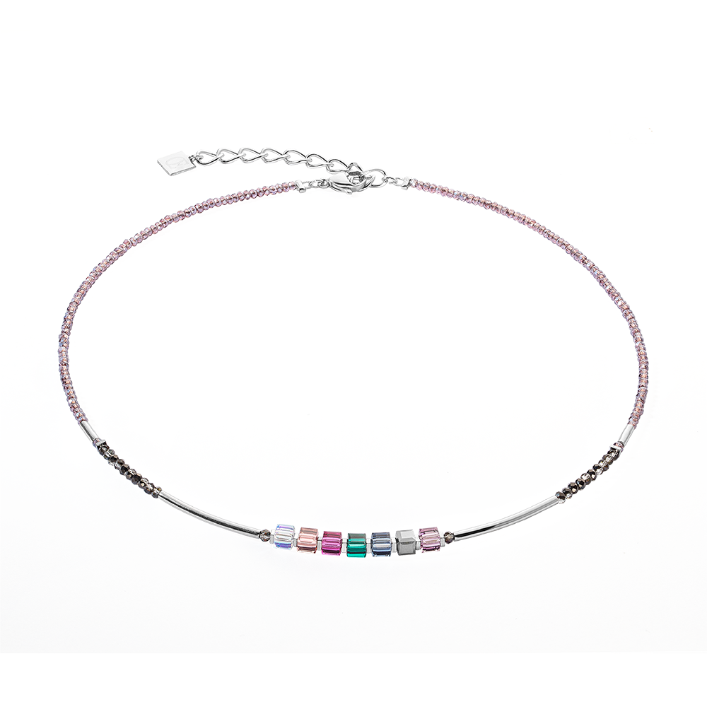 Cube Story minimalistic Sparkling Halskette Multicolour Art Nouveau
