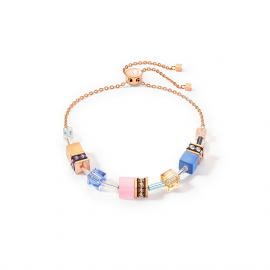 GeoCUBE® Iconic Chain Armband hellblau-rosa