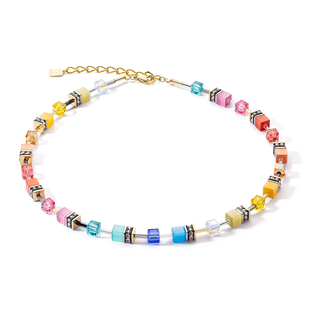 GeoCUBE® Iconic Classic Multicolor Gold Halskette