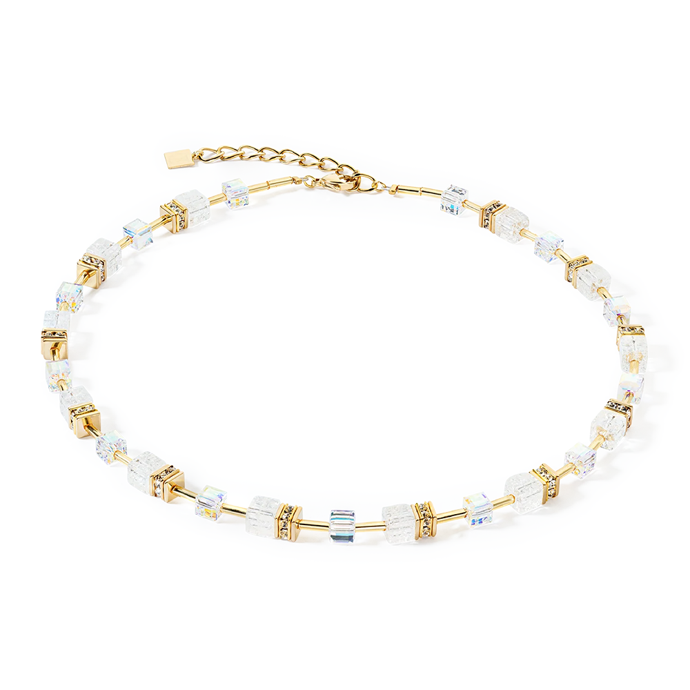 GeoCUBE® Iconic Nature Halskette gold-weiß