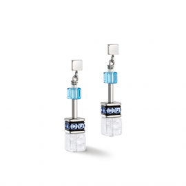 GeoCUBE® Iconic Nature Ohrringe blau-weiß