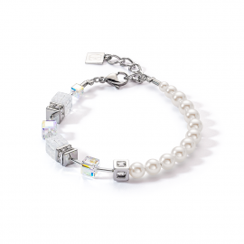 GeoCUBE® Precious Fusion Pearls Armband weiß