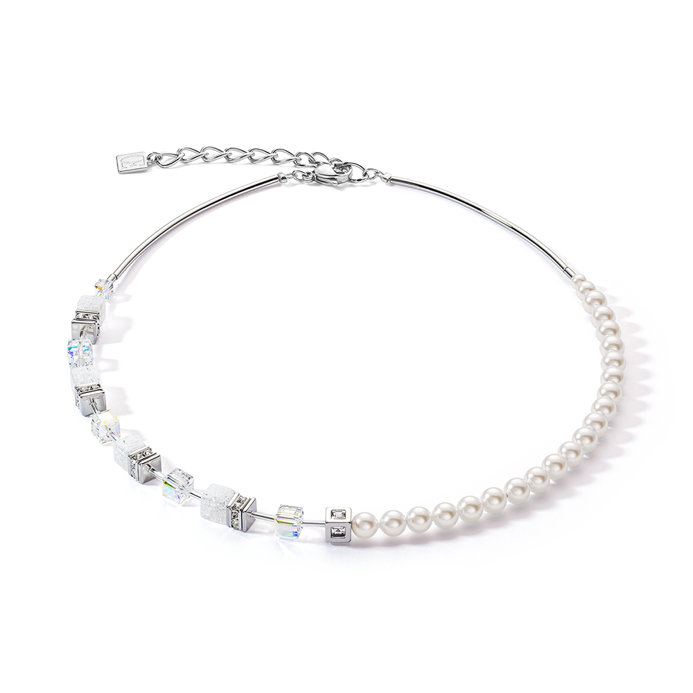 GeoCUBE® Precious Fusion Pearls Halskette weiß