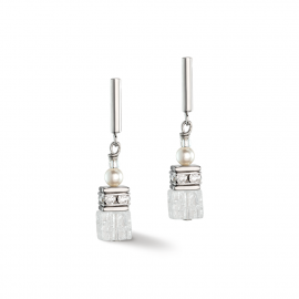 GeoCUBE® Precious Fusion Pearls Ohrringe weiß
