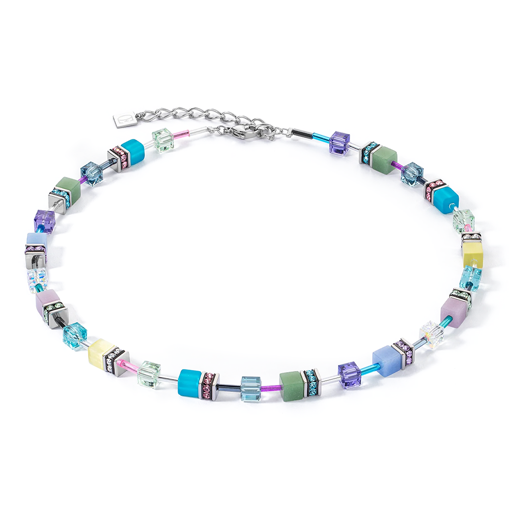 GeoCUBE® Iconic Halskette silber-ice pastels