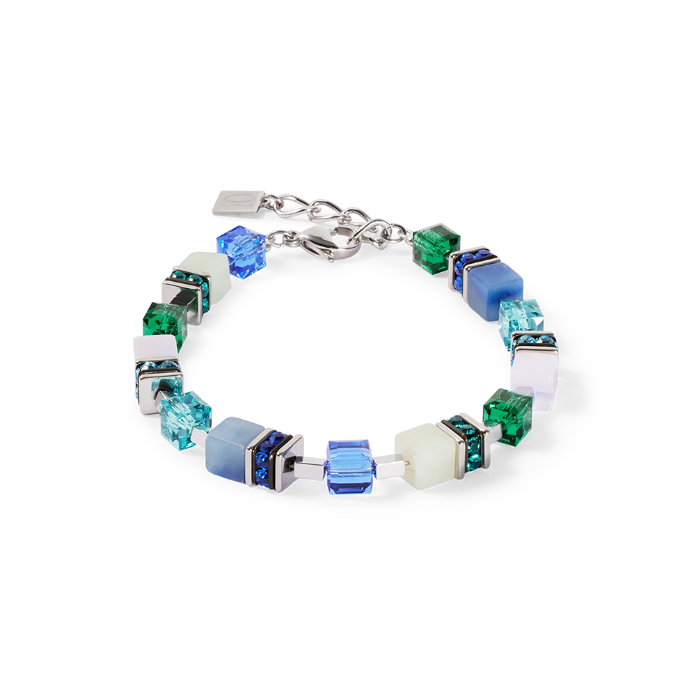 GeoCUBE® Precious Statement Armband silber-ocean