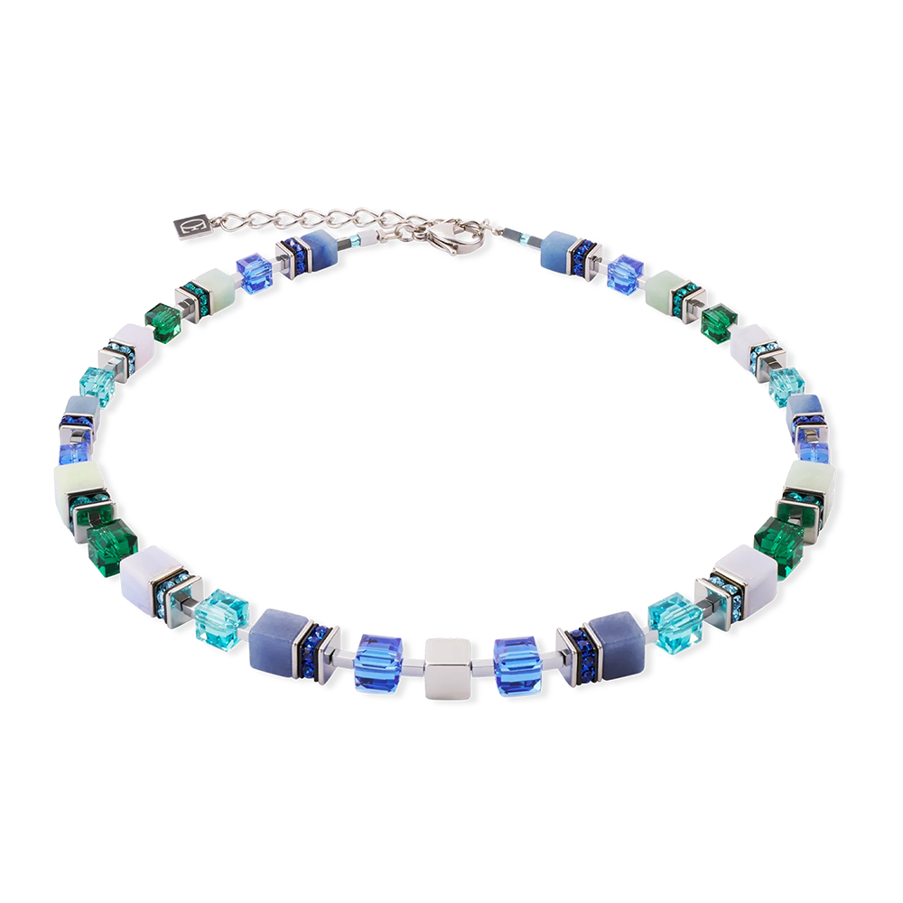 GeoCUBE® Precious Statement Halskette silber-ocean