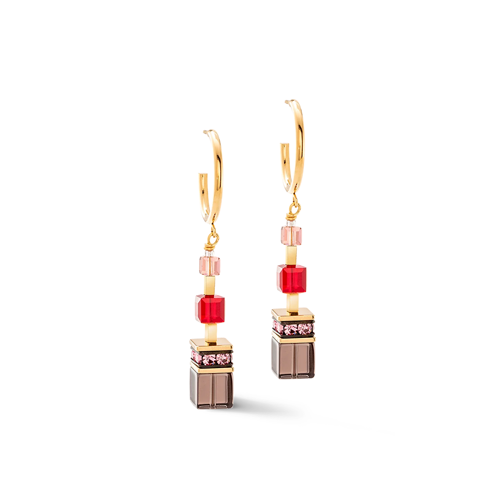 GeoCUBE® Precious Statement Ohrringe gold-rot
