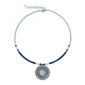 Coeur de Lion Halskette Amulett Modern Future silber-blau 2036100717 bei Juwelier Spinner