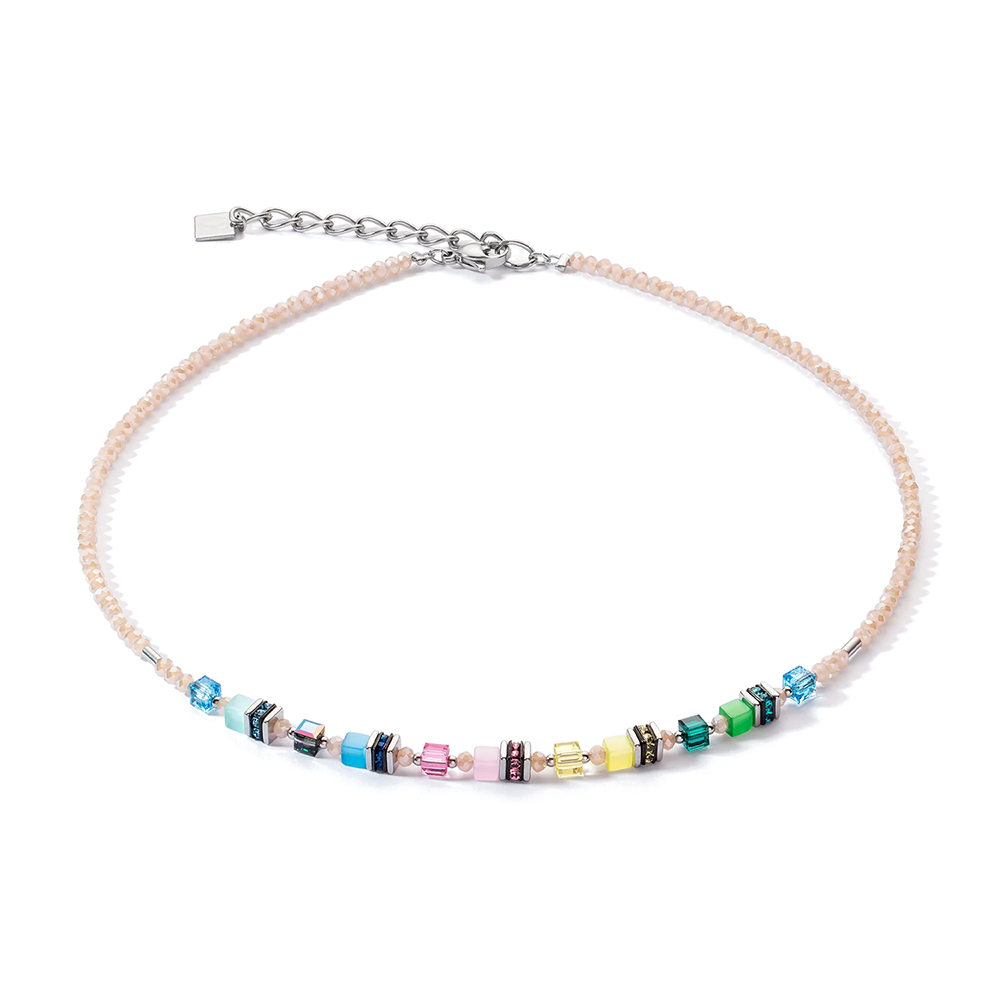 Halskette Mini Cubes multicolor pastell