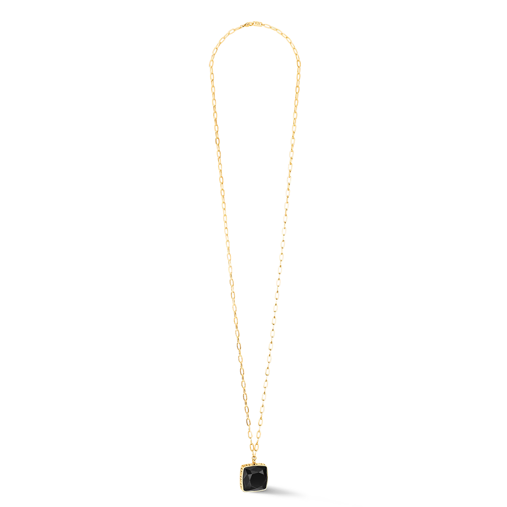 Halskette OE Amulett Square Onyx gold-schwarz