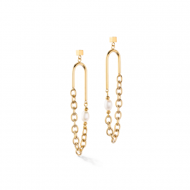 Ohrringe Boho Süsswasserperlen gold weiß