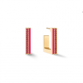 Ohrringe Creole Square Stripes 20 gold-pink