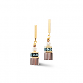 Ohrringe GeoCUBE® Fusion Precious Pearl Mix gold-autumn
