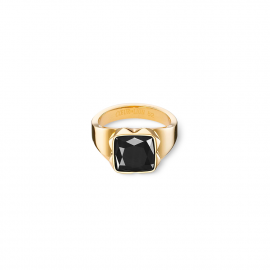 Ring Spikes Square Onyx gold-schwarz