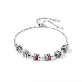 Sparkling Classic Chain Armband silber-rot