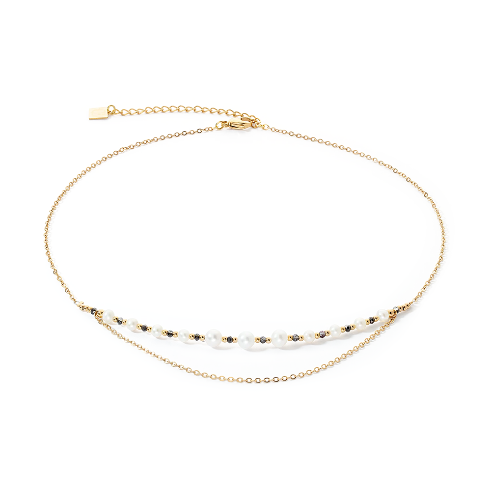 Halskette Modern Princess Süßwasserperlen gold