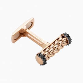 Goldene Manschettenknöpfe mit schwarzen Diamanten