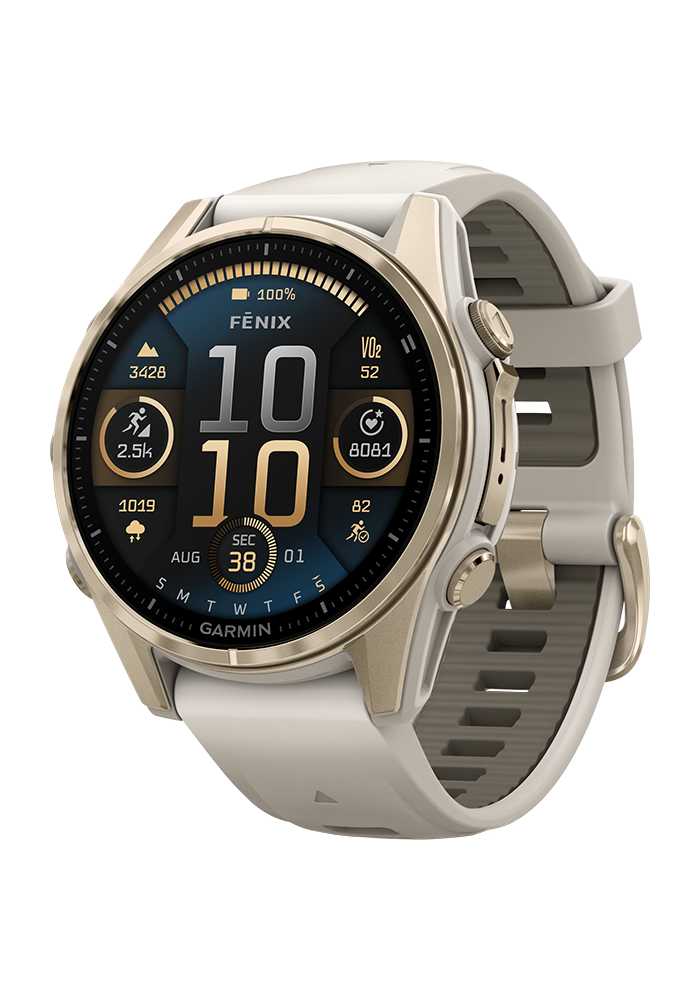 fēnix® 8 – 43 mm AMOLED Nebelgrau/Softgold