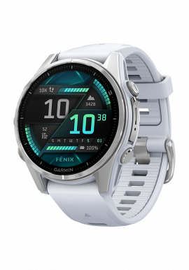 fēnix® 8 – 43 mm AMOLED Steinweiss/Silber
