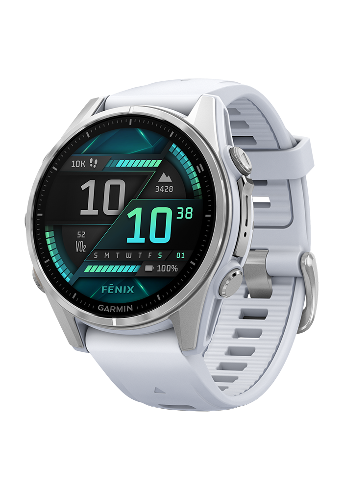 fēnix® 8 – 43 mm AMOLED Steinweiss/Silber