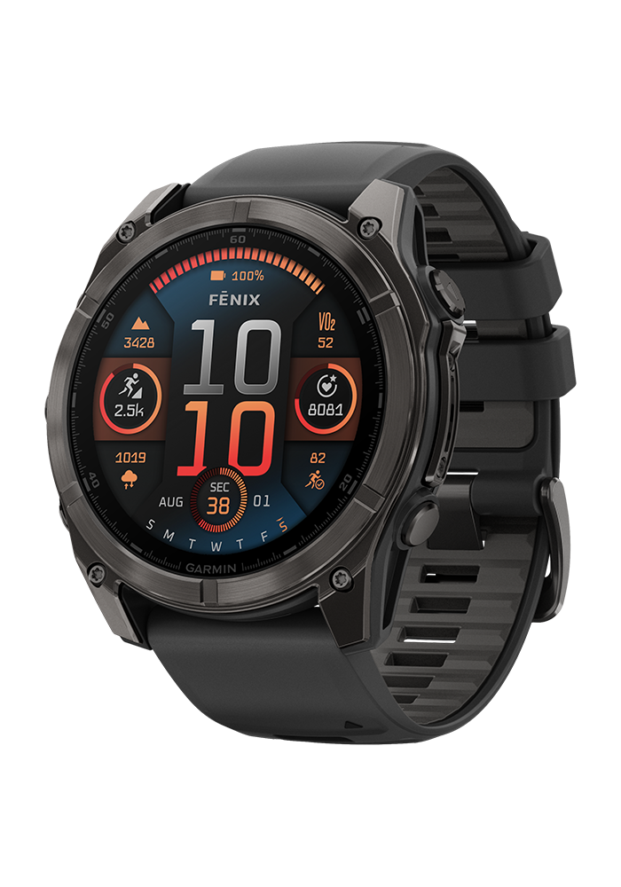fēnix® 8 – 51 mm AMOLED Schwarz/Carbongrau