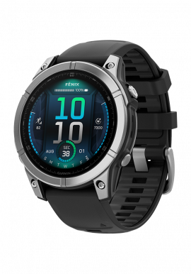 fēnix® E – 47 mm AMOLED Schwarz/Silber