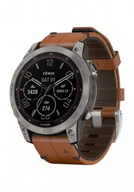 fēnix® 7 Sapphire Solar Edition titanium/braun