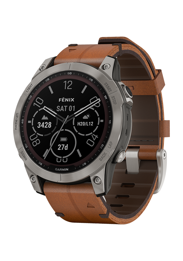 fēnix® 7 Sapphire Solar Edition titanium/braun