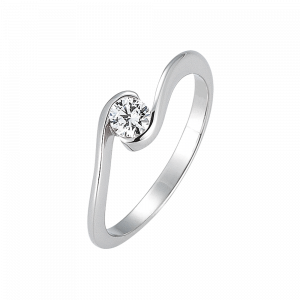 Gerstner Verlobungsring Solitair Weißgold bei Juwelier Spinner