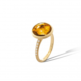 Jaipur Color Ring aus Gold mit Citrin und Diamanten