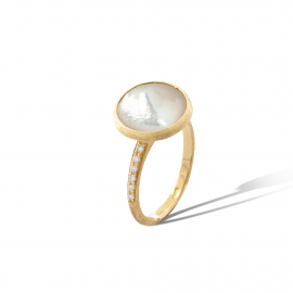 Jaipur Color Ring aus Gold mit Perlmutt und Diamanten