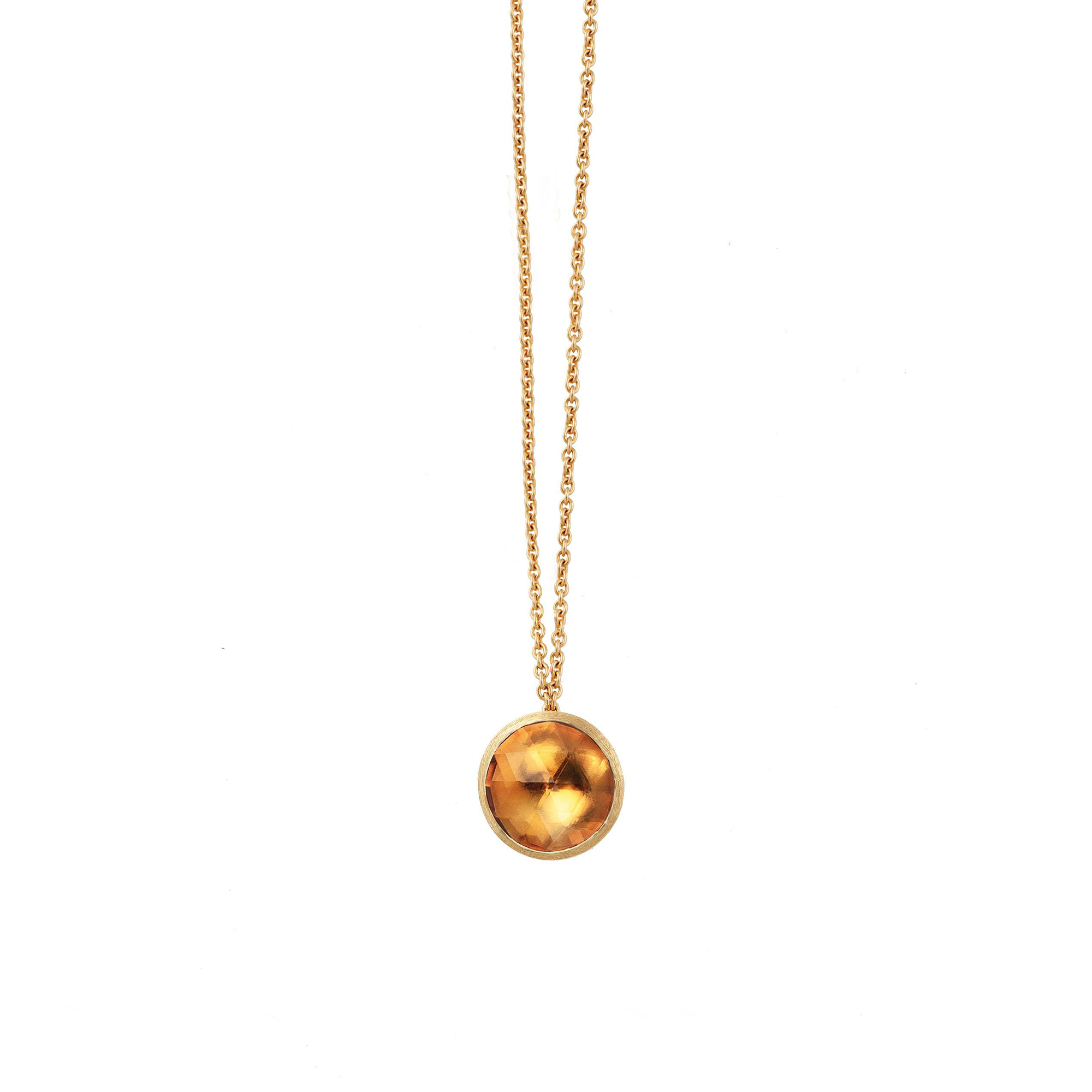 Jaipur Halskette mit Anhänger aus Gelbgold mit Citrin