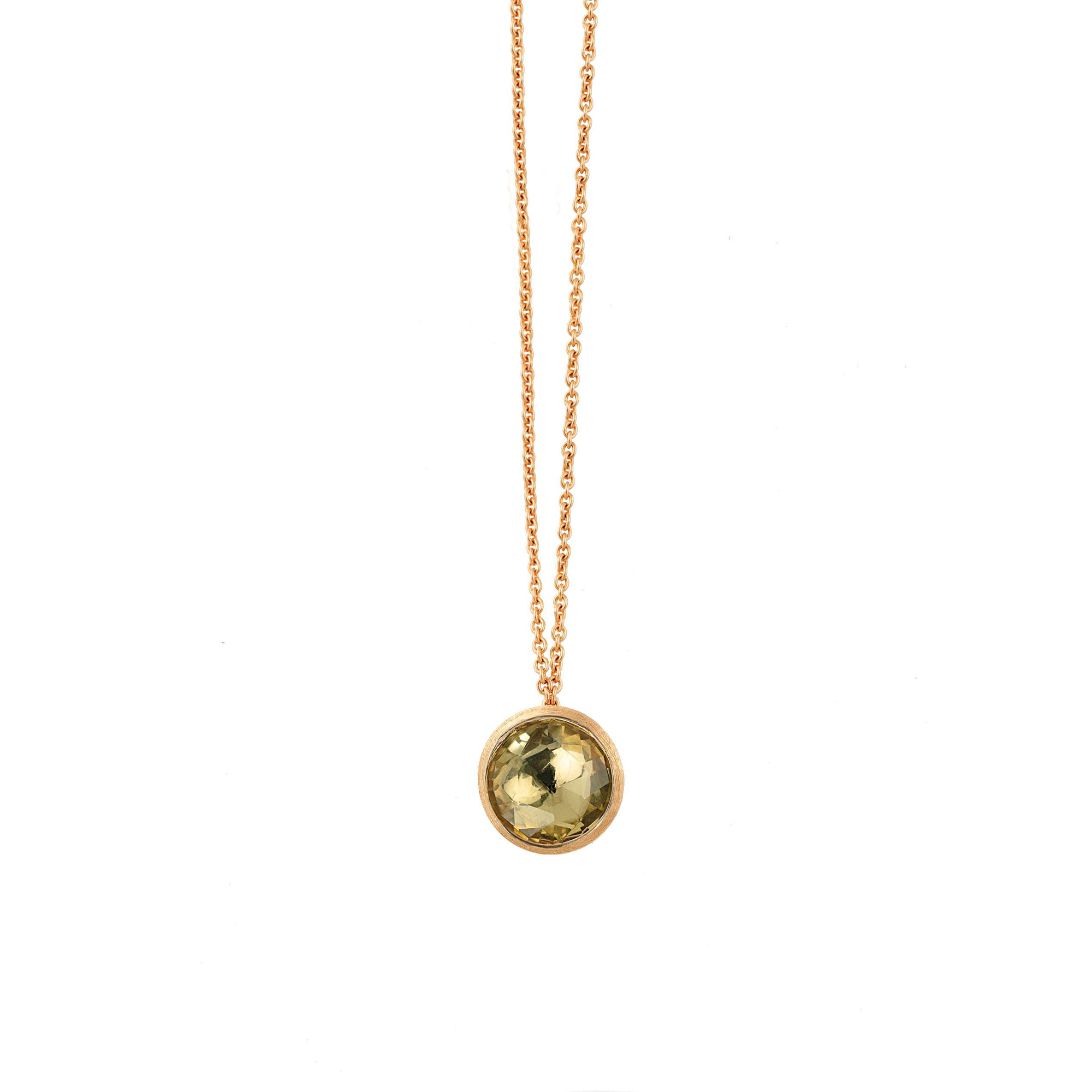 Jaipur Halskette mit Anhänger aus Gelbgold mit Lemon Citrin