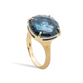 Jaipur Ring aus Gold mit London-Blue Topas