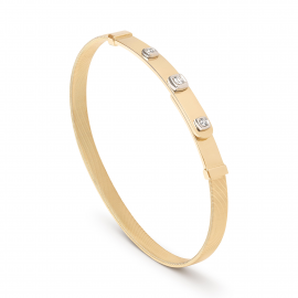 Masai Armreif aus Gelbgold mit Diamant-Spot in schmaler Version