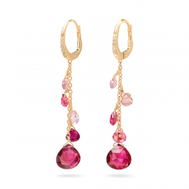 Paradise einreihige Ohrringe mit Diamanten und rosa Turmalinen