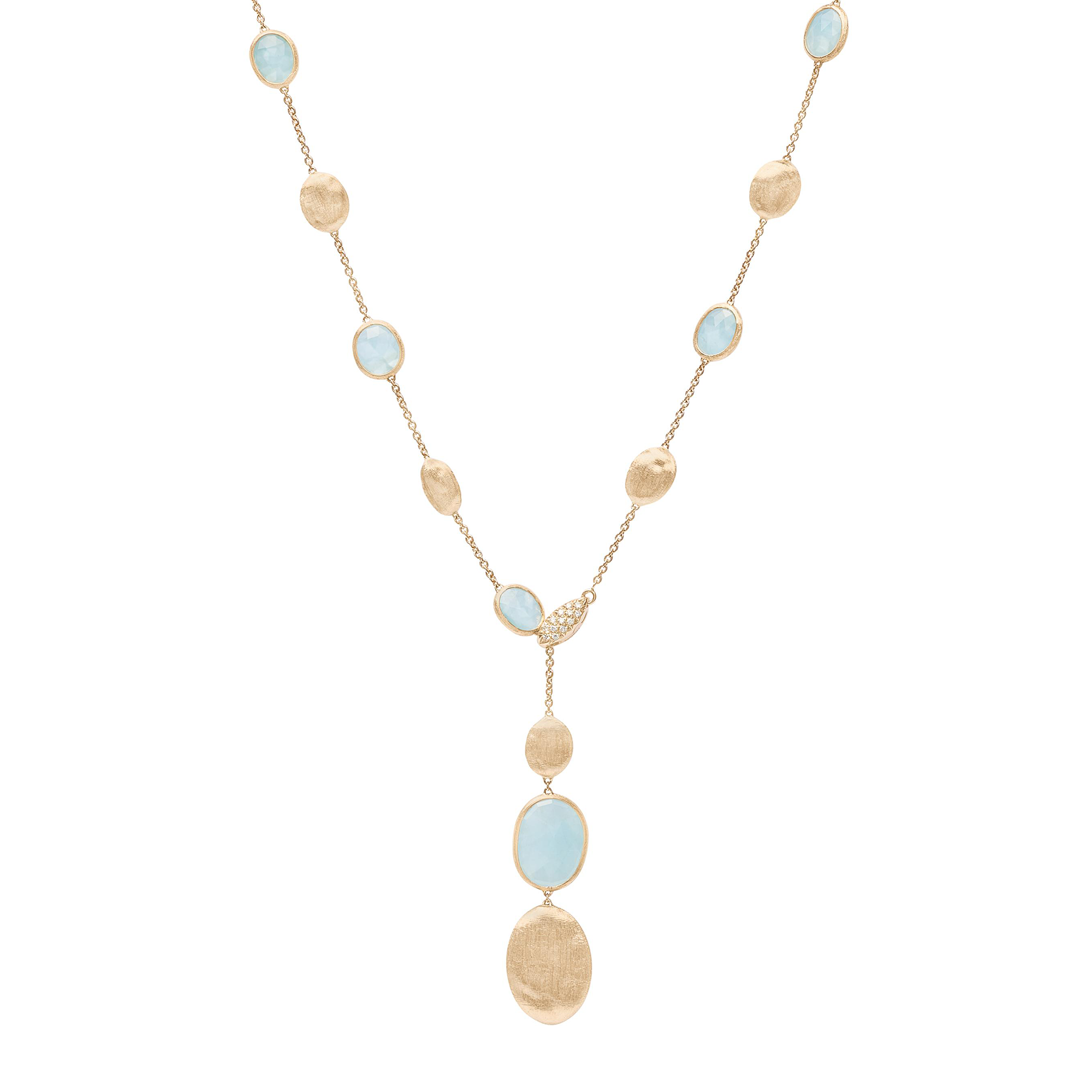 Siviglia Y-Kette aus Gold mit Aquamarinen und Diamanten