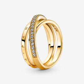 Dreifach gekreuzter Pavé-Ring
