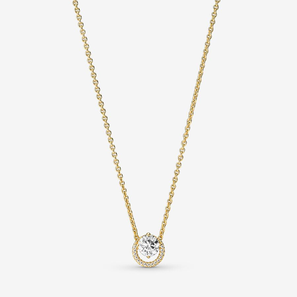 Funkelnder Runder Strahlenkranz Collier-Halskette